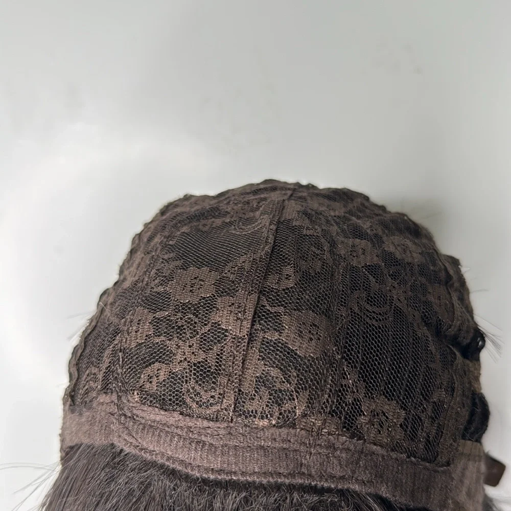 Bob Short Dark Brown Wig with Bangs, beautiful Realistic look,
Soft hair - Picture 4 of 5